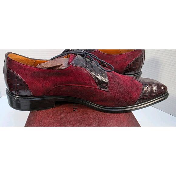 Mezlan Mens shoes size 11m Red Crocodile and Suede 14631-F - Picture 8 of 11